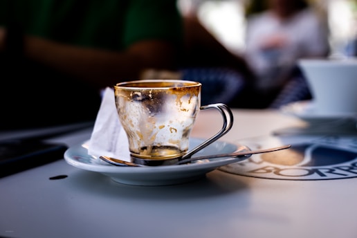 a cup of tea on a saucer