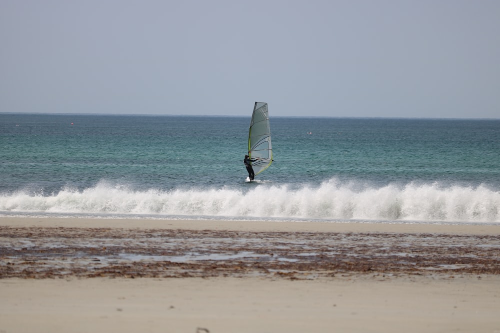 a person on a surfboard in the ocean