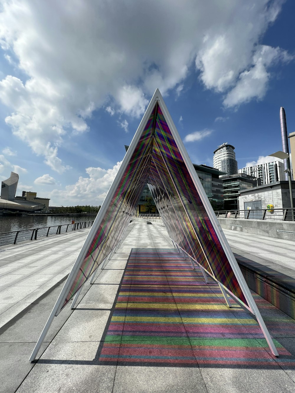 a large pyramid with a walkway