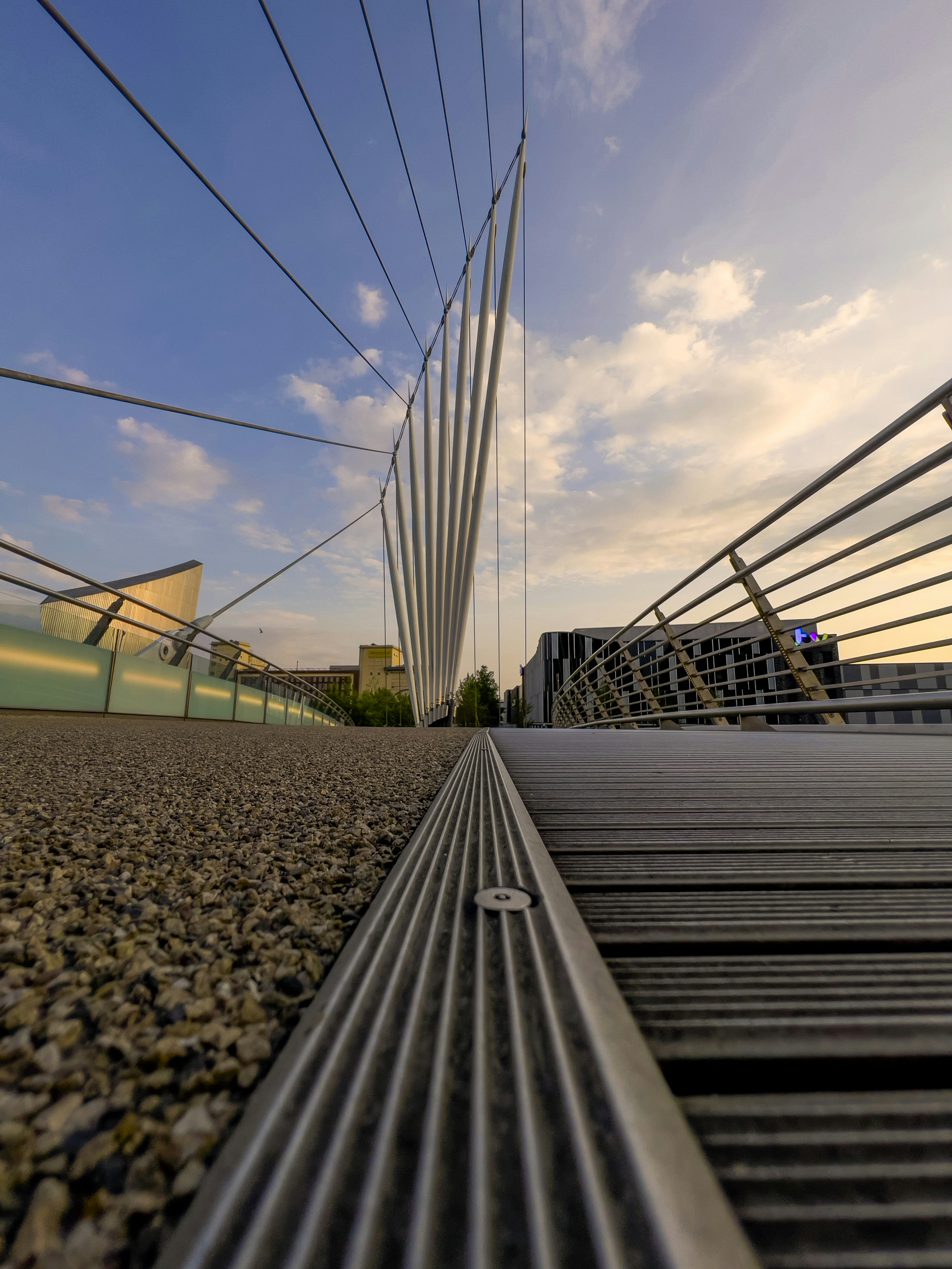 A bridge with cables photo – Free Media city uk Image on Unsplash