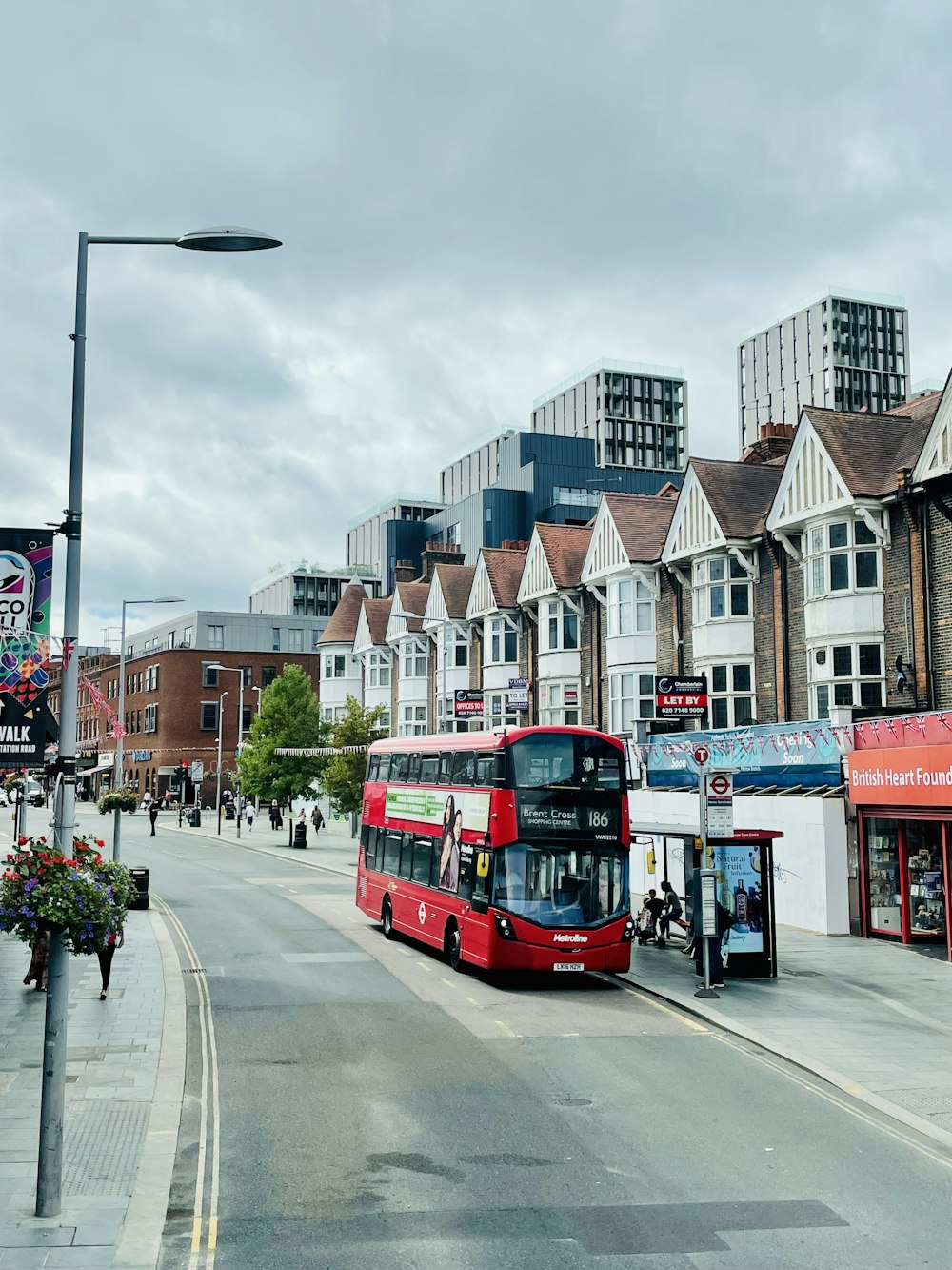 a red bus on the street