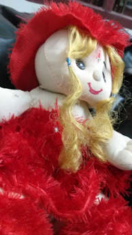 A simple, charming basic fofucha doll with bright colors and a friendly smile.