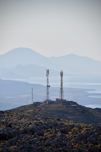 a group of towers on a hill