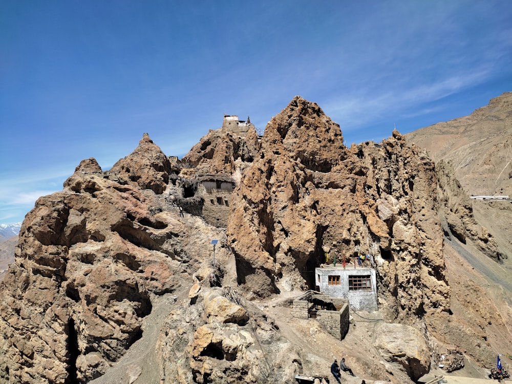 a house on a rocky mountain