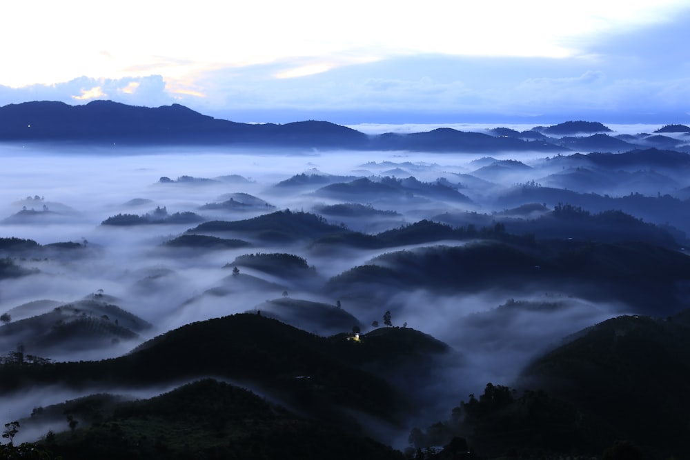 a view of a mountain range