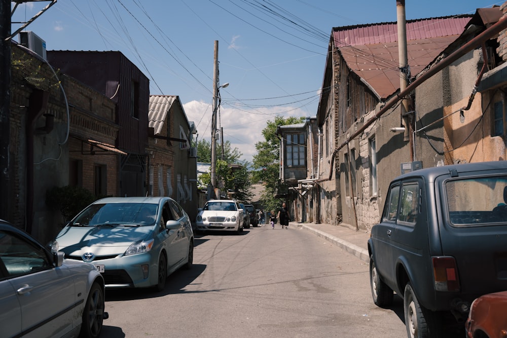 a street with cars parked along it