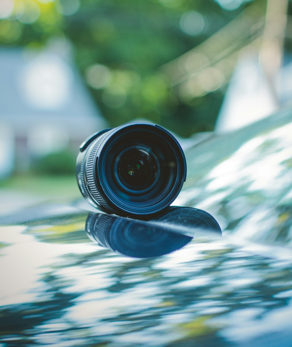 a close up of a camera lens