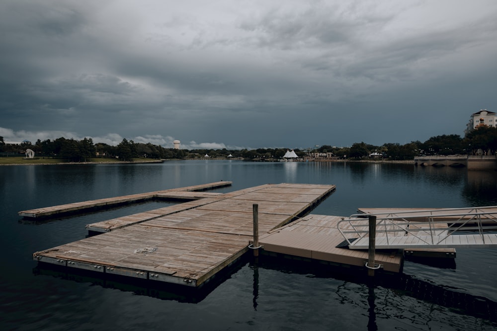 a dock on a lake