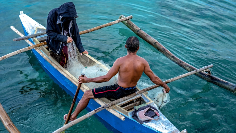 a man in a boat