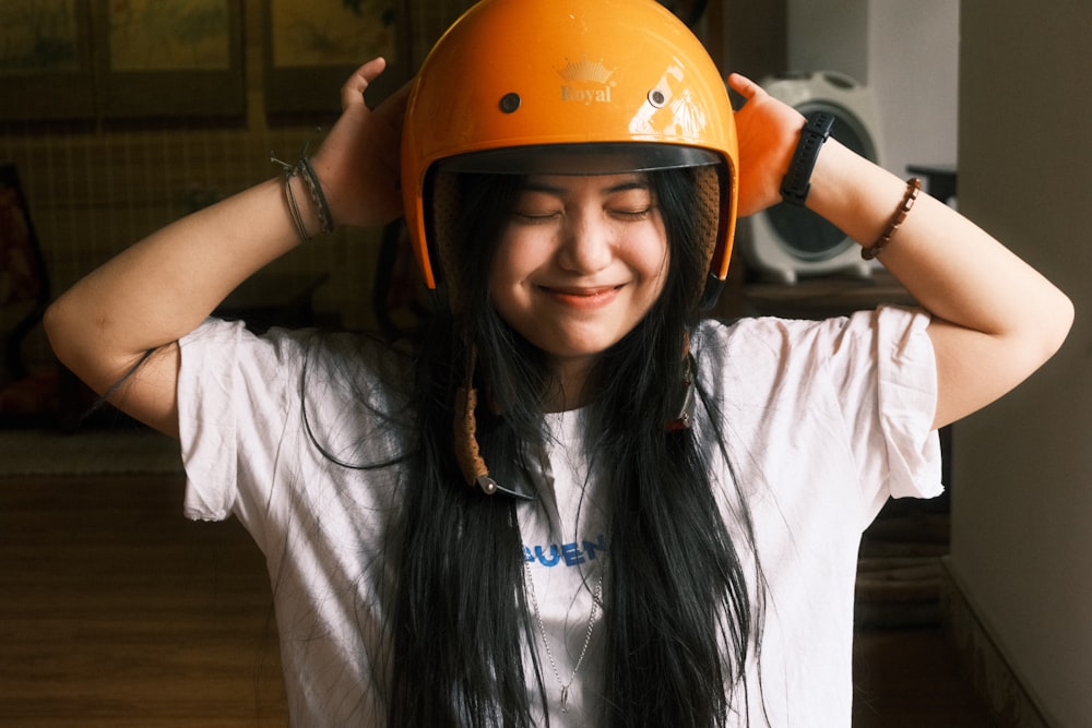 a person wearing a helmet