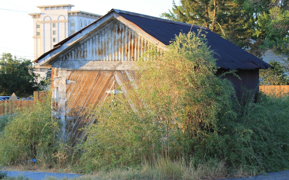 a building with a roof