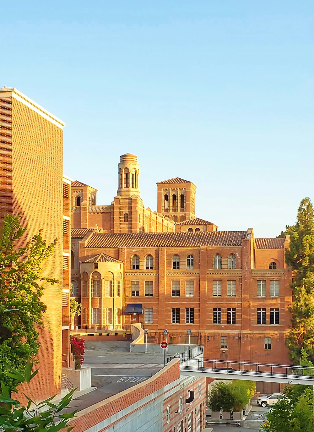 a large building with a tower