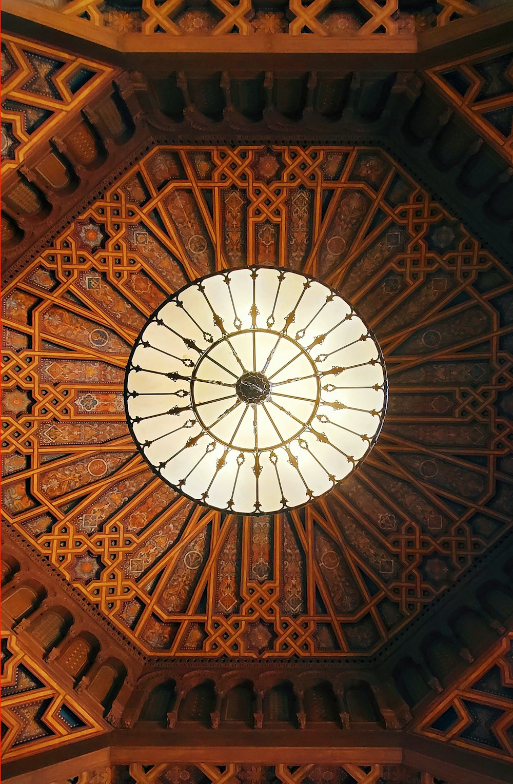 a large domed ceiling with a circular window