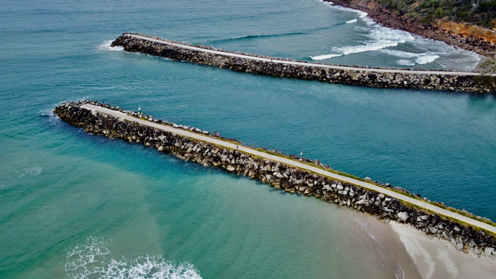 a long dock over water