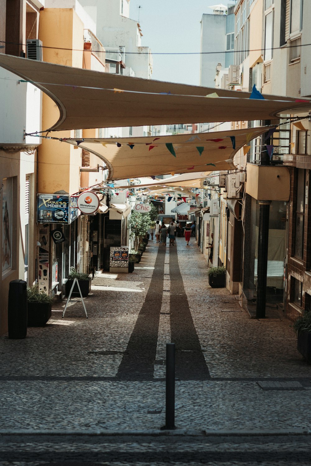 a street with buildings on either side