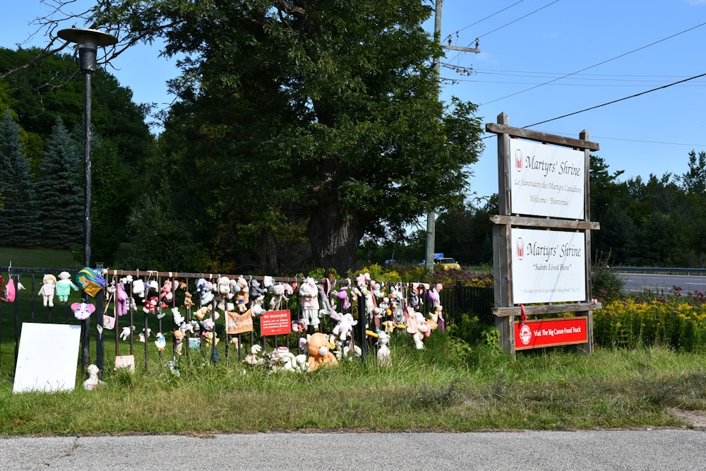 a group of people holding signs