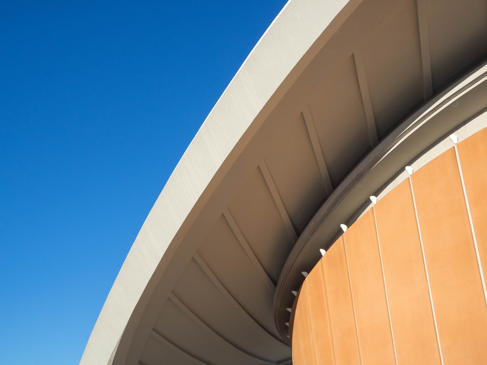 a building with a blue sky