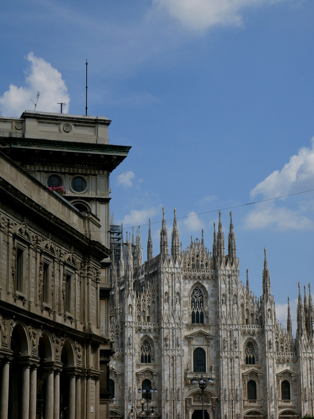 a large stone building with towers