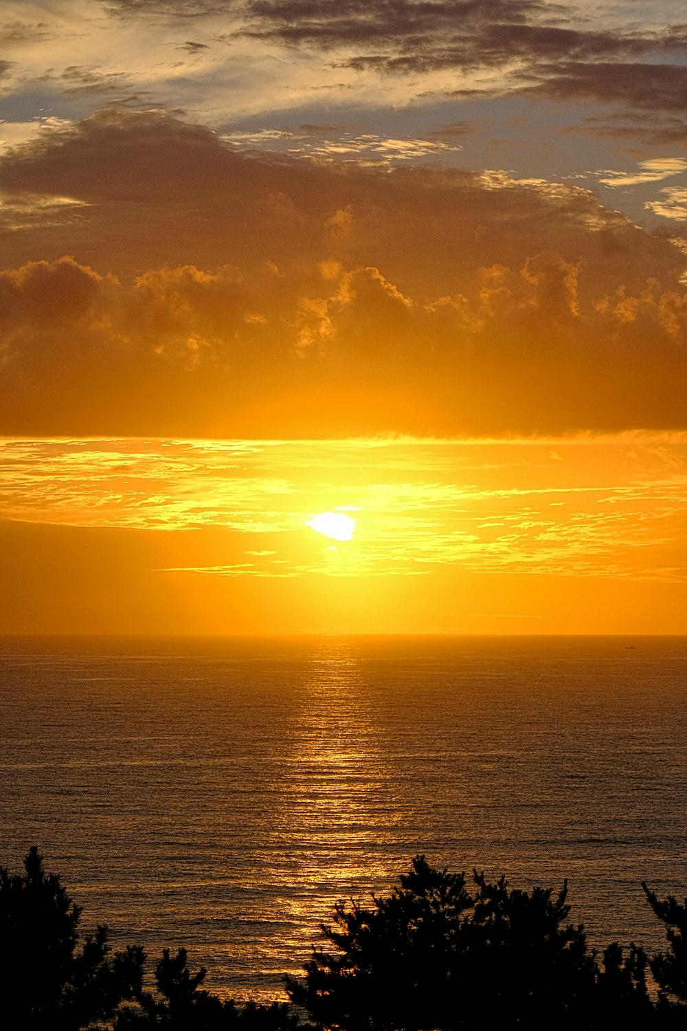 水域に沈む夕日