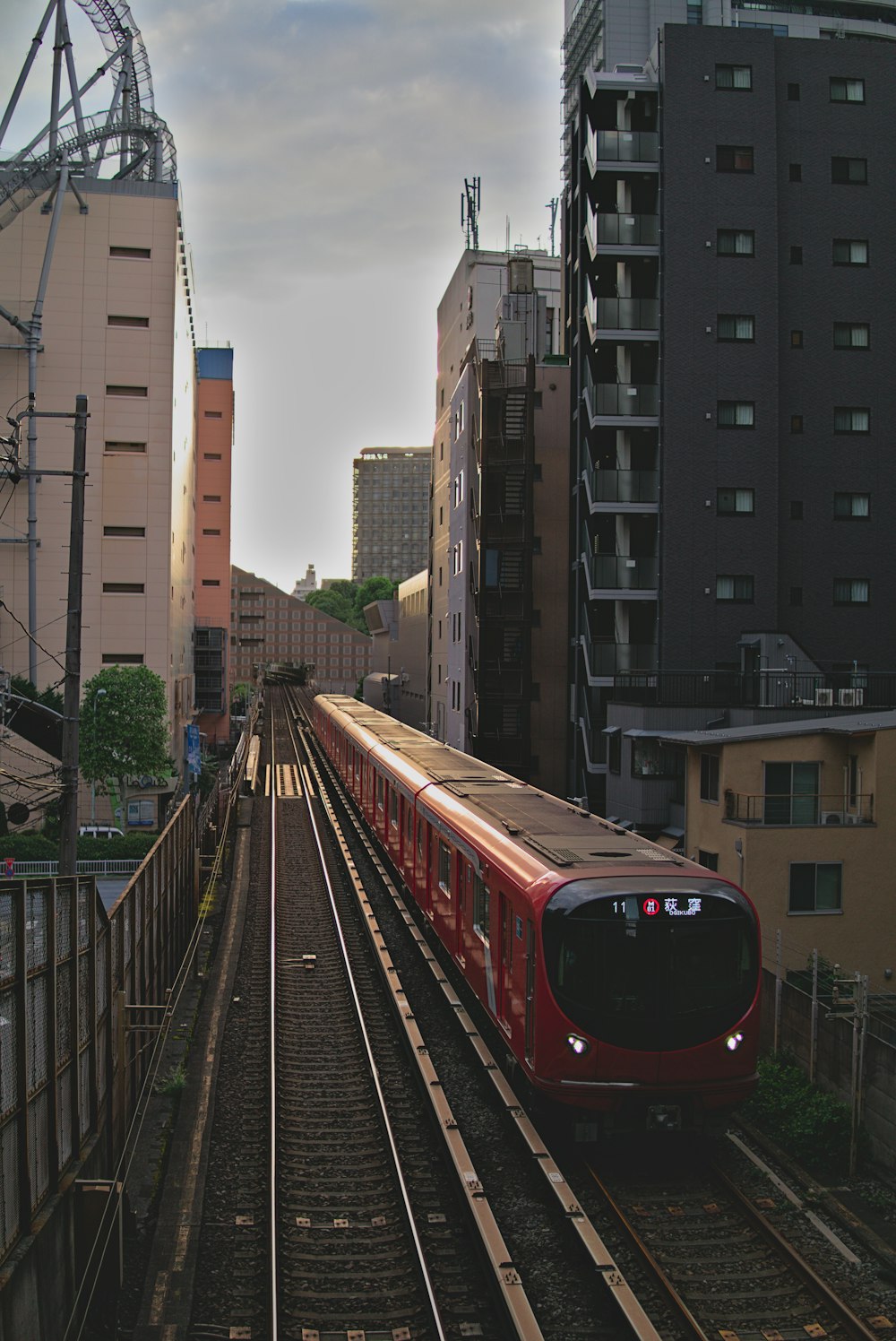 a train on the railway tracks