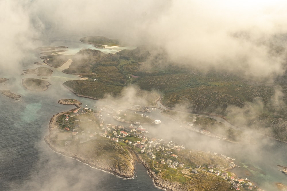 a group of islands in the water