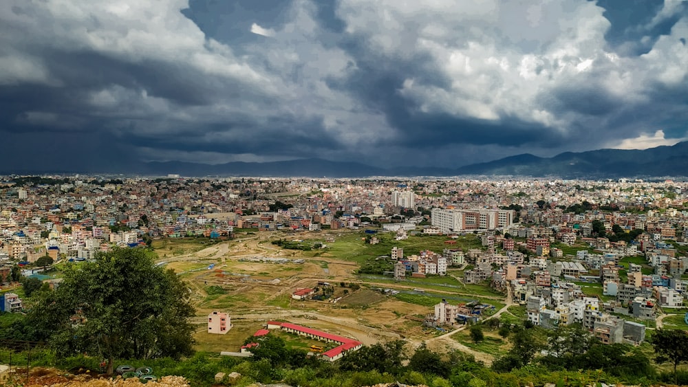 a city with many buildings