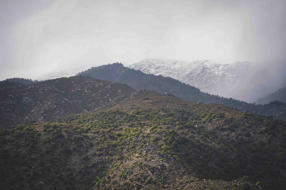 a mountain with snow