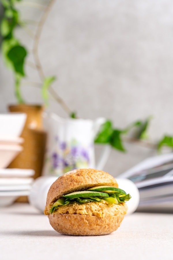 A sandwich on a table