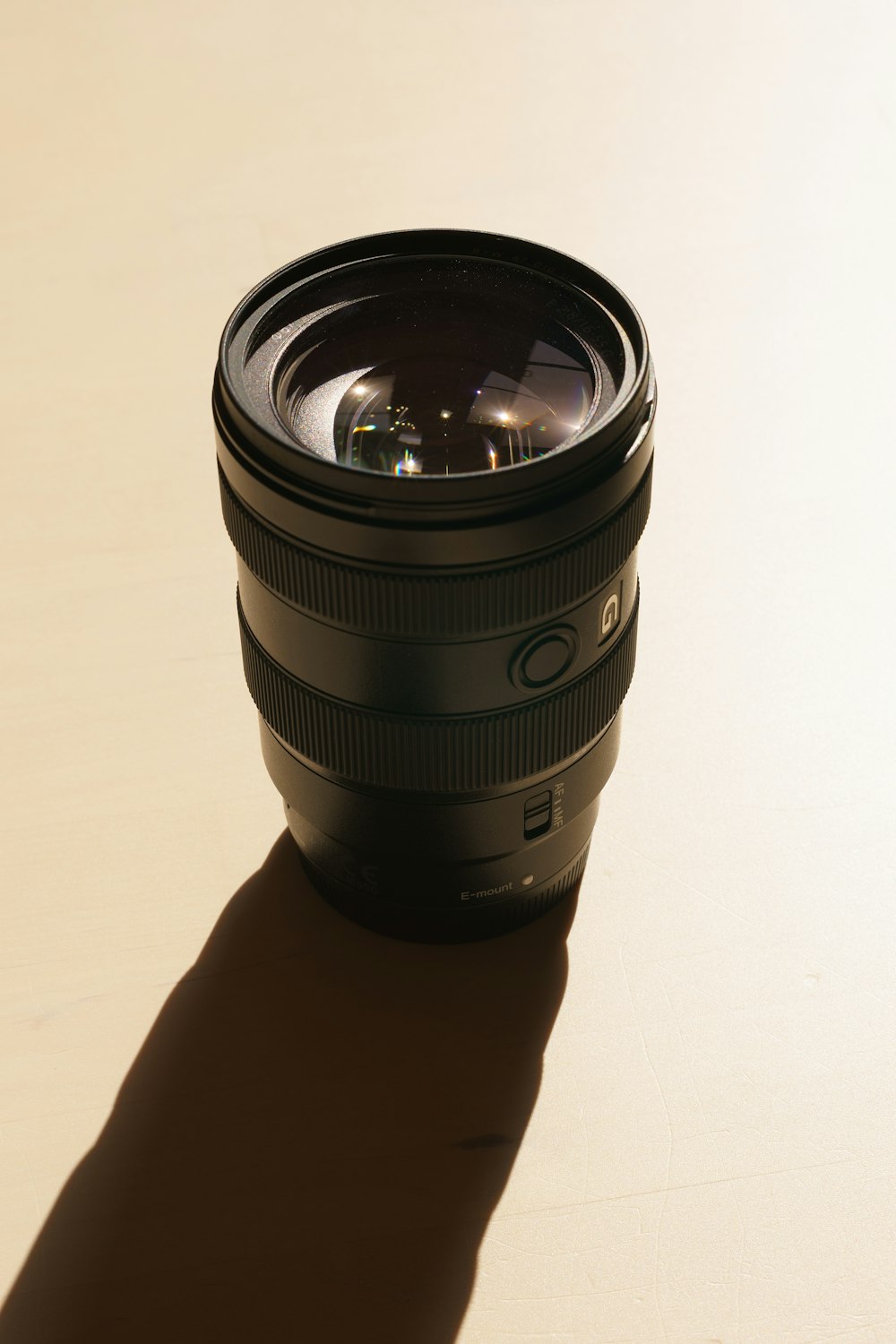 a black and silver camera lens