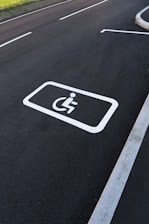 a road with a symbol on it