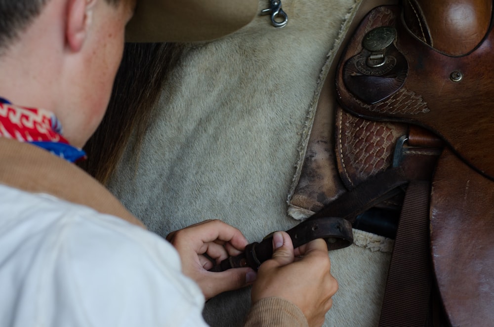 a man is checking his phone