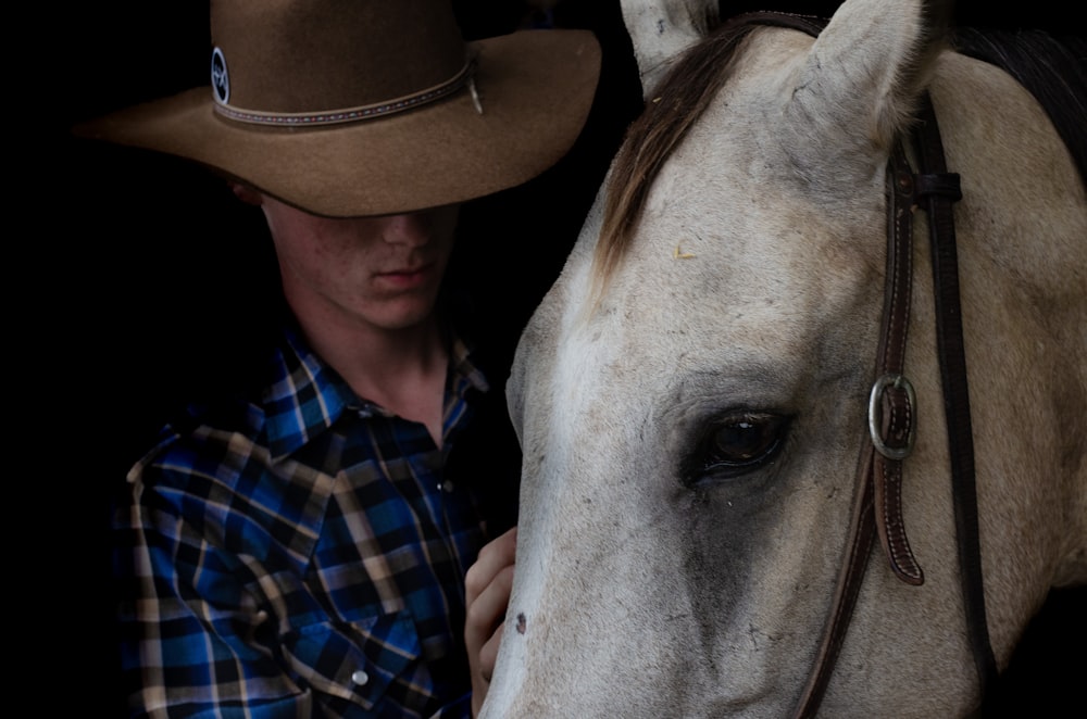 a boy with a horse