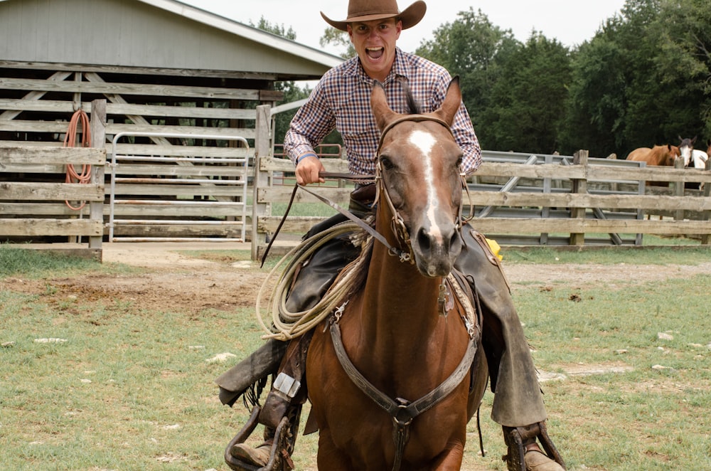 a man riding a horse