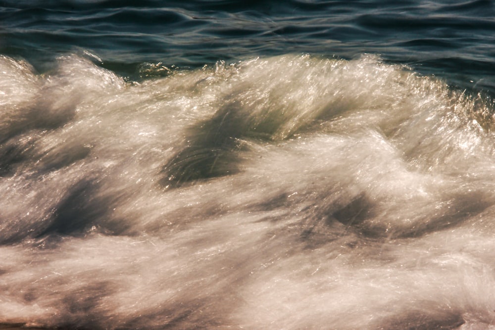 waves crashing on a beach