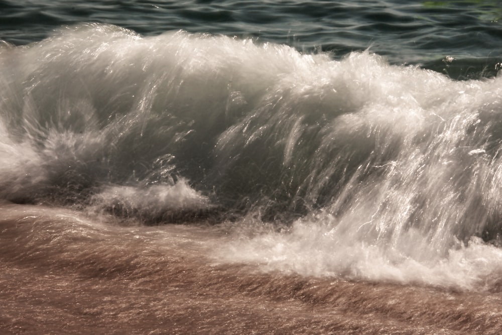 waves crashing on a beach