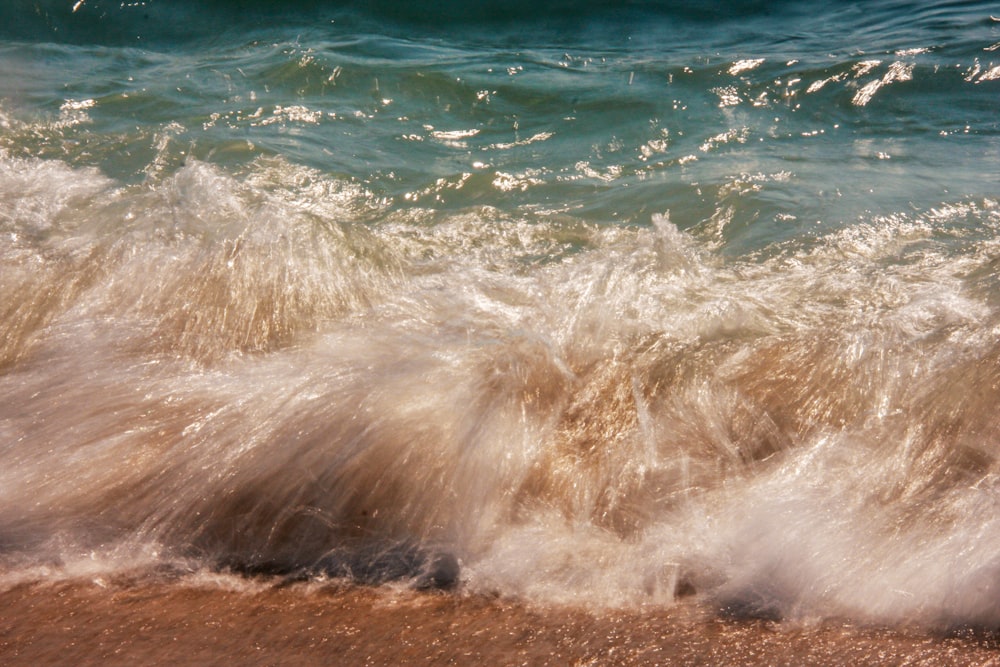 waves crashing on a beach