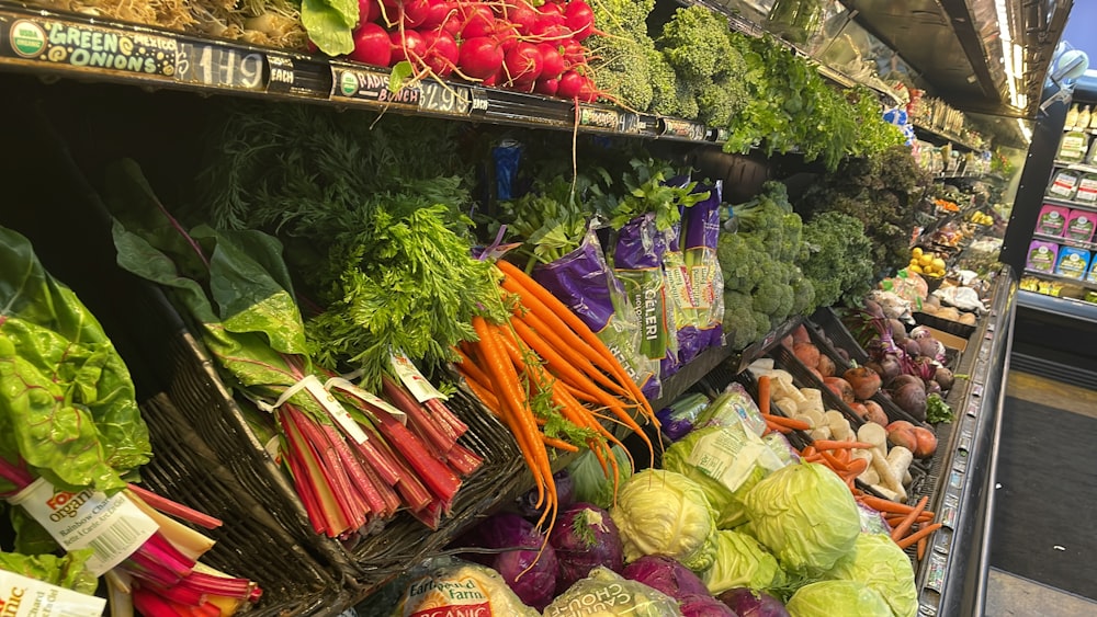 a market with vegetables