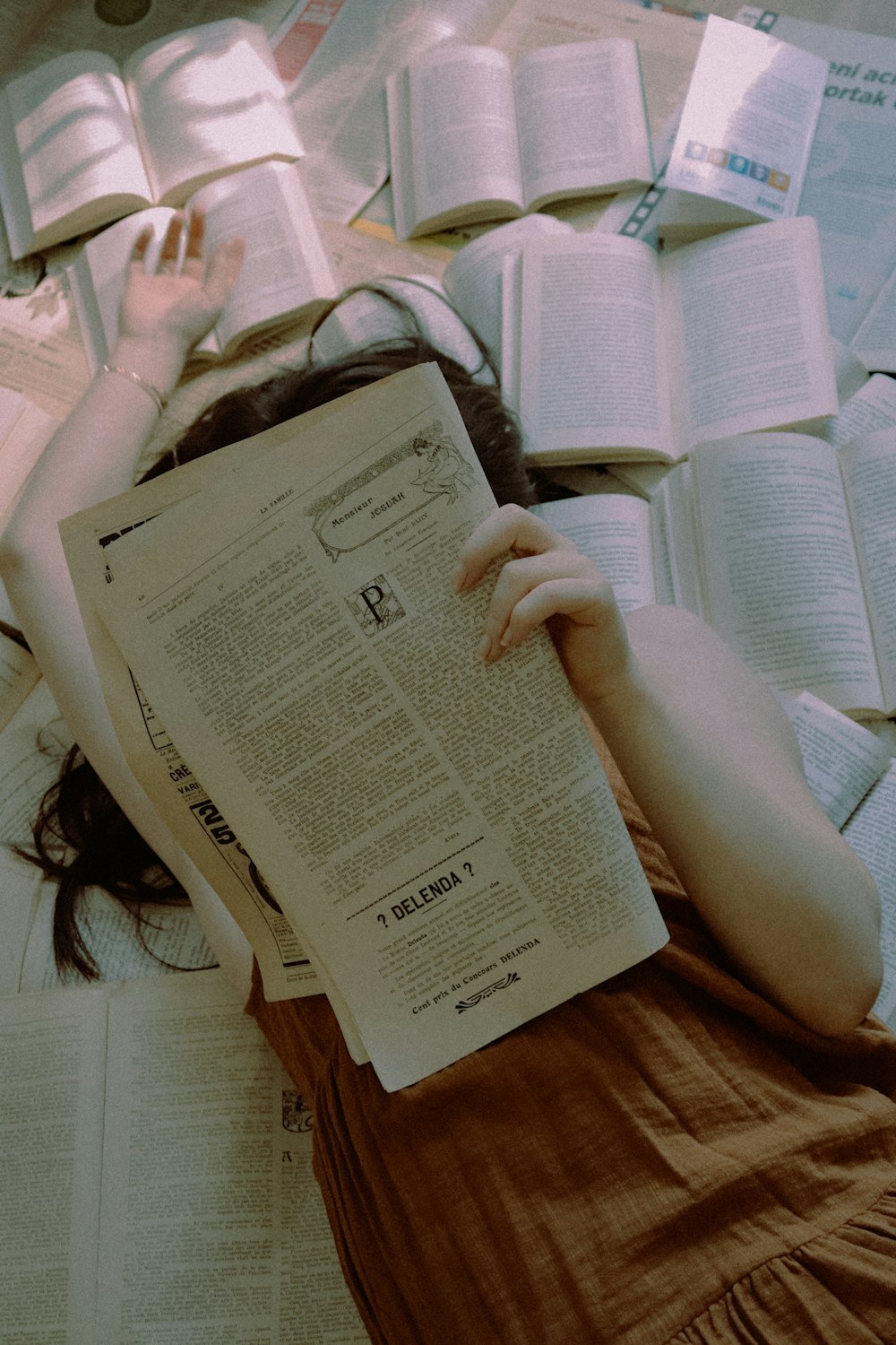 a person holding a book