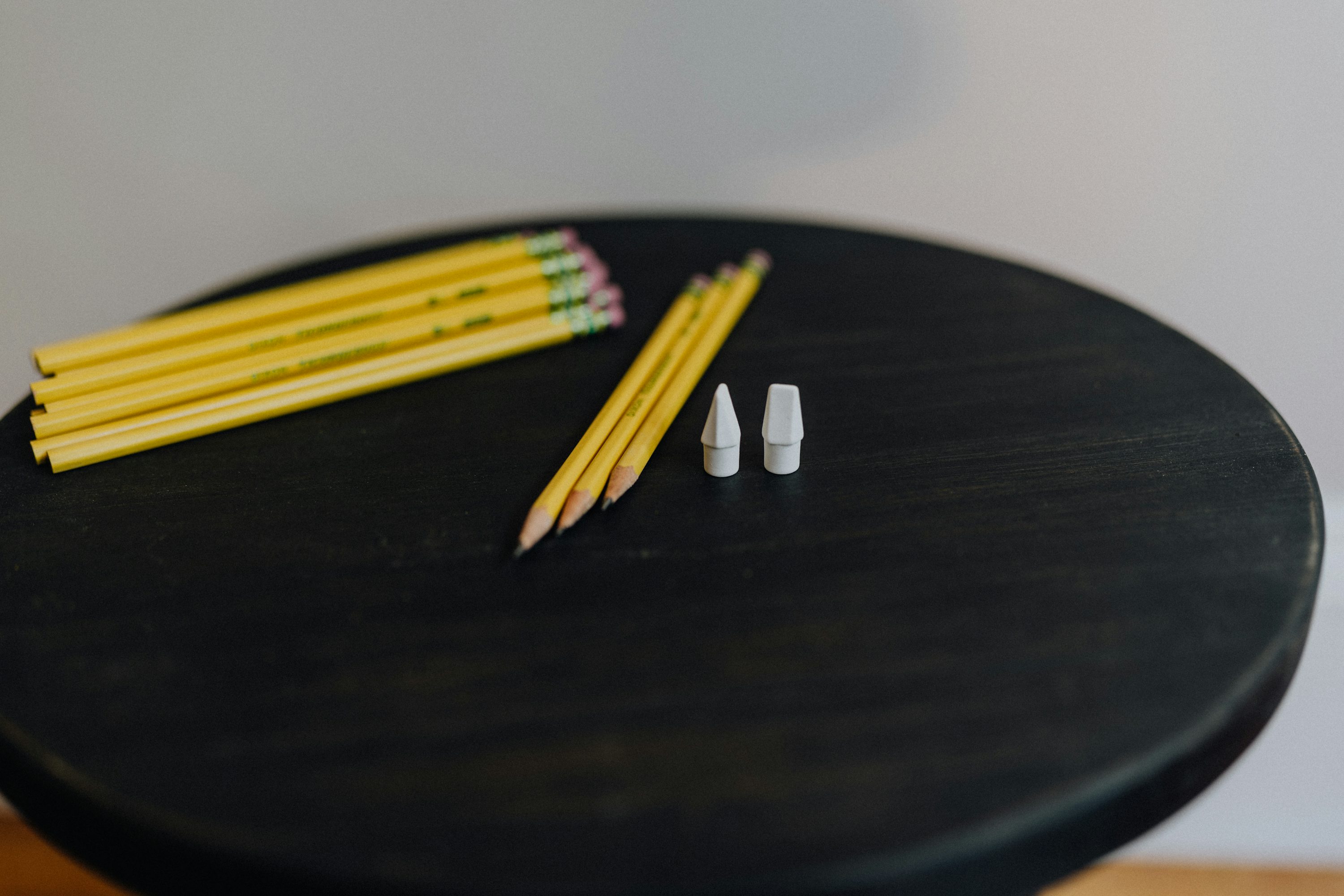 pencils on a black board