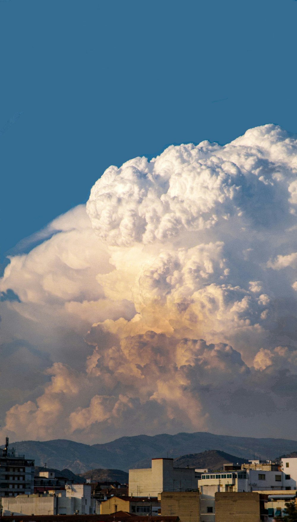 a large cloud in the sky