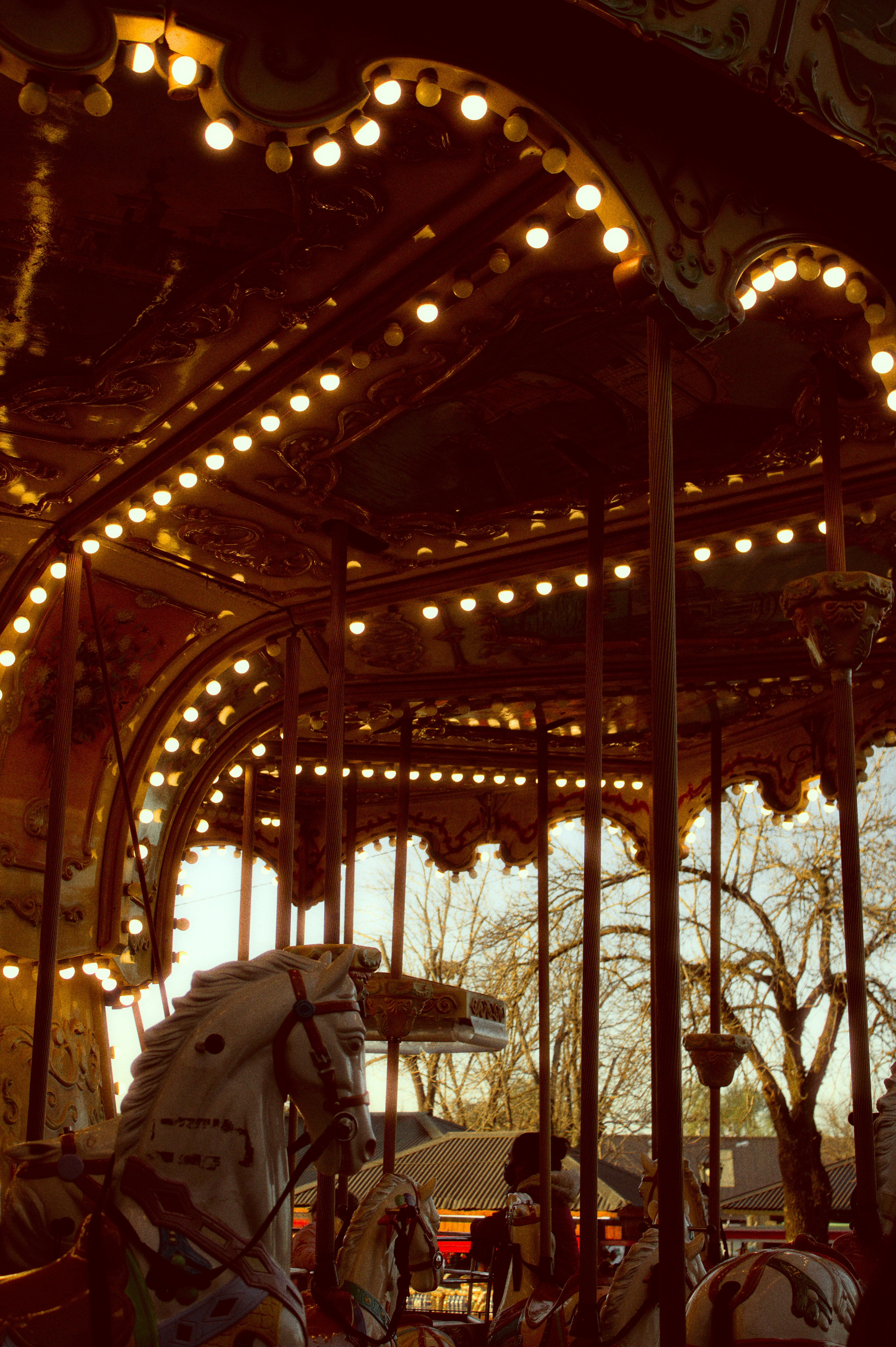 Un carrusel con luces