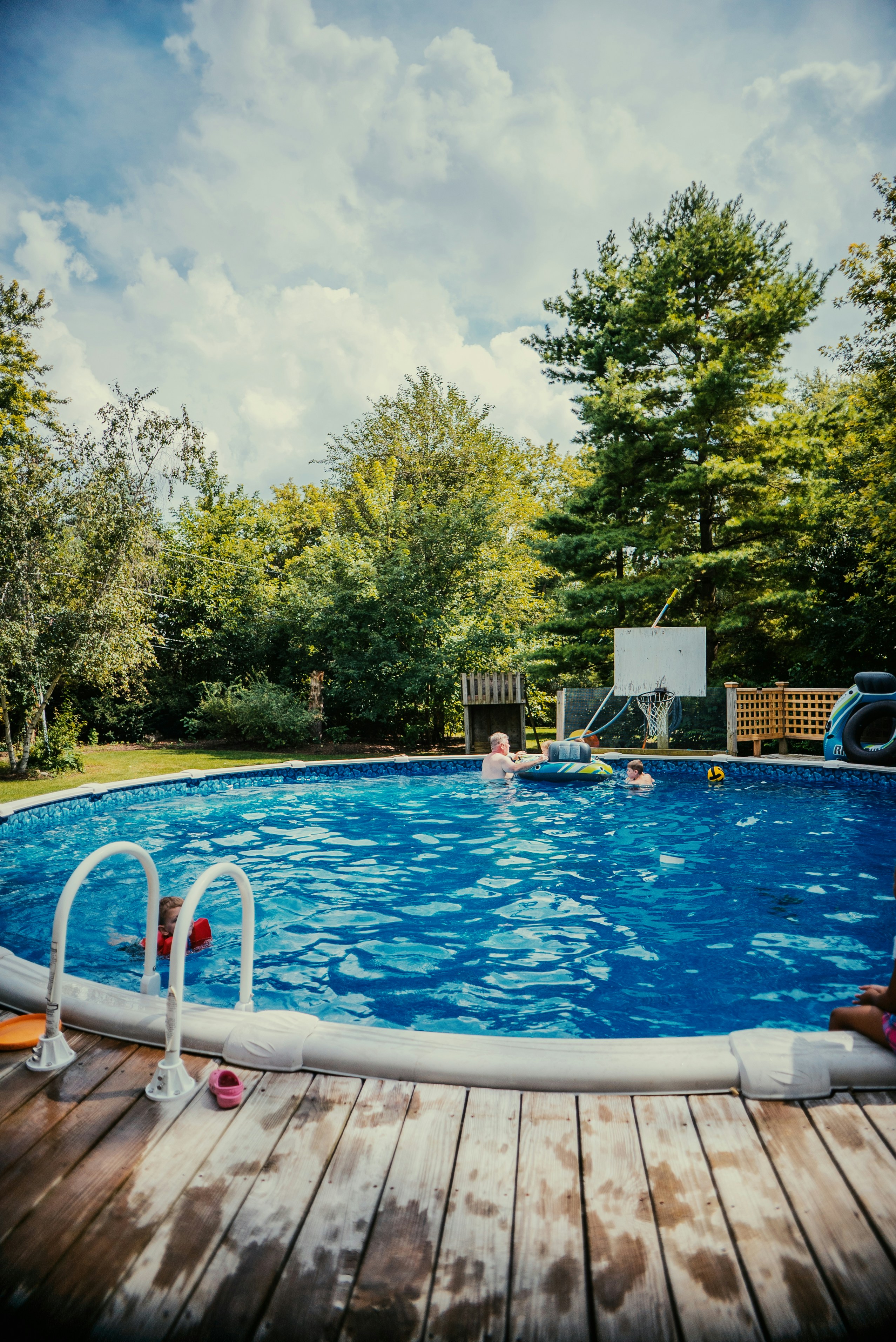 a pool with people in it