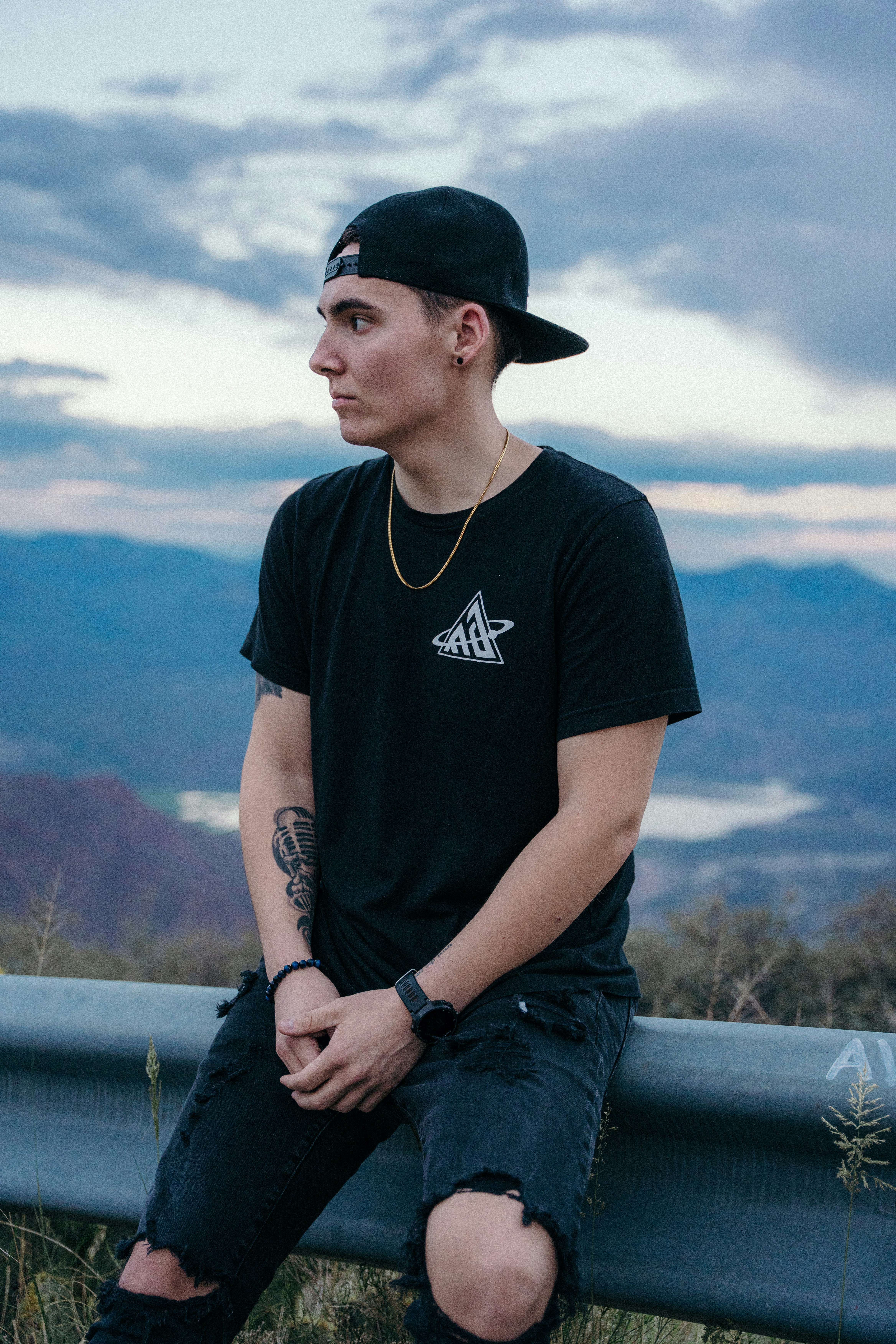 a man sitting on a bench