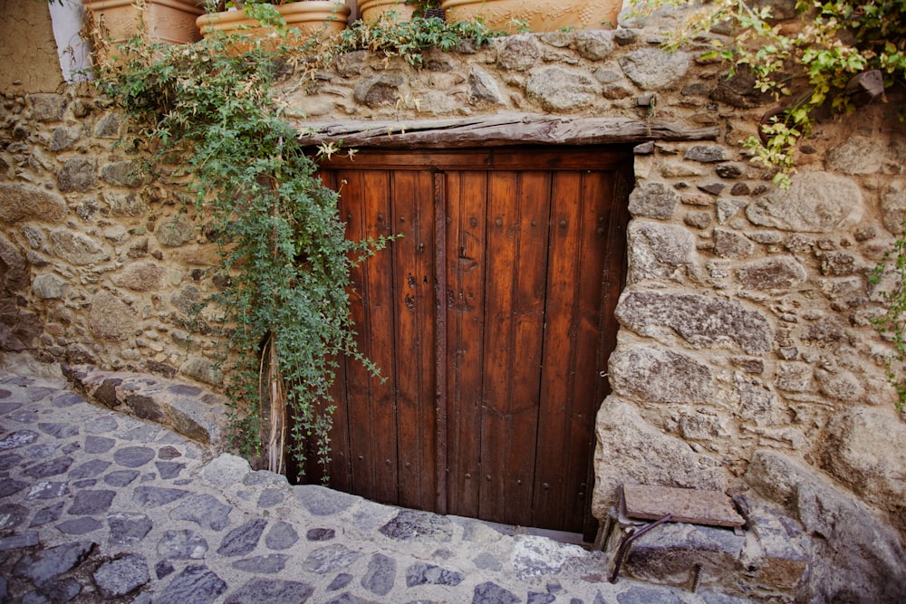 a door in a stone wall
