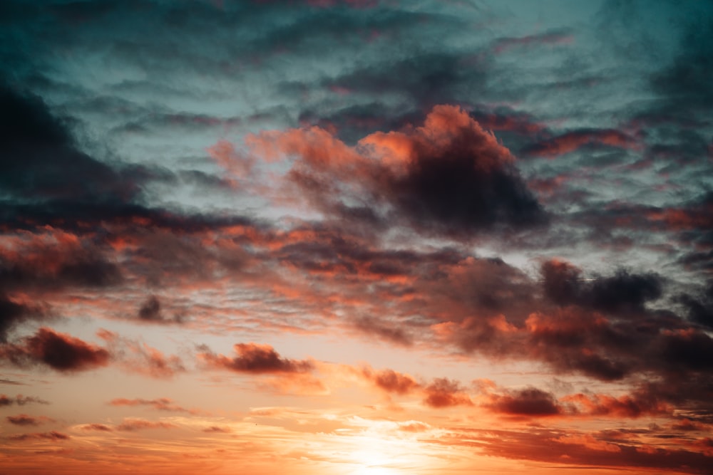 a colorful sky with clouds