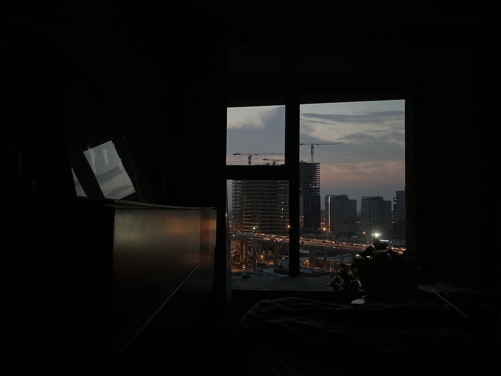 a view of a city from a window