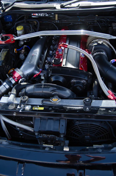 the engine of a car