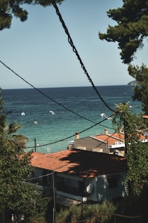 A scenic view of coastal homes in Galicia.