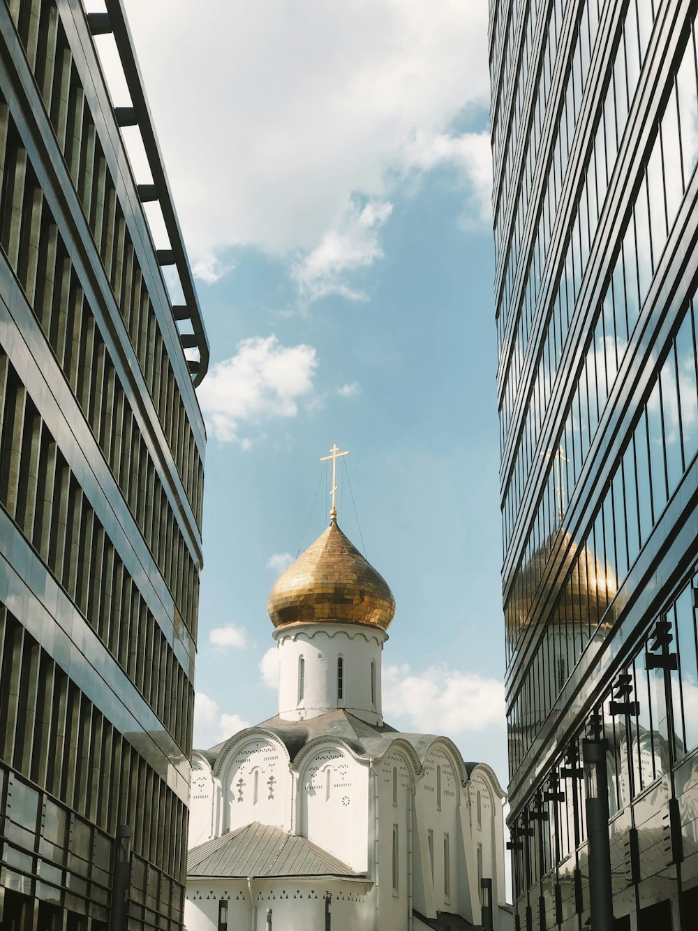 a building with a gold domed roof