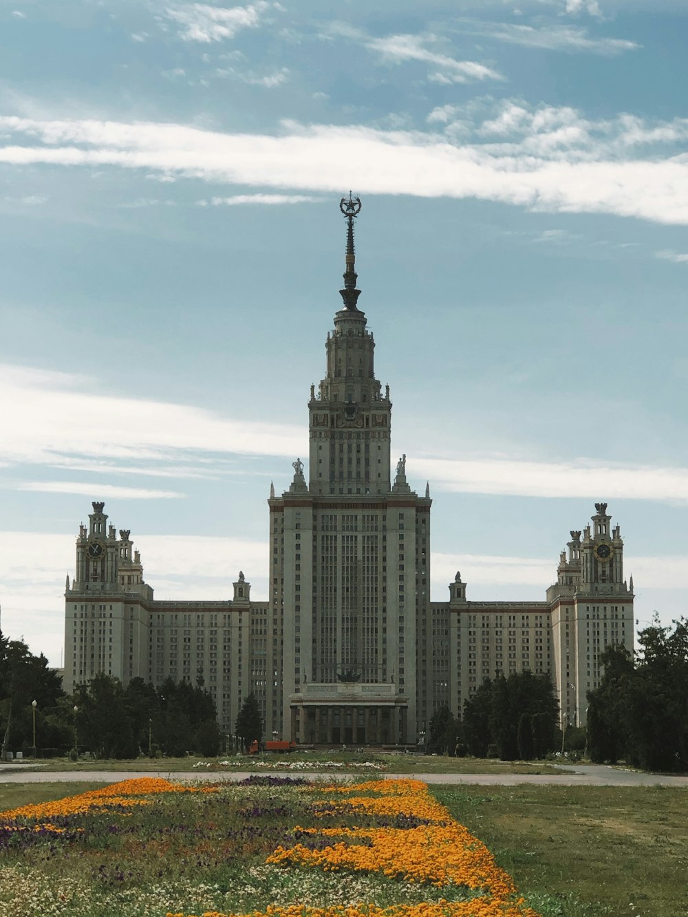 a large building with Palace of Culture and Science